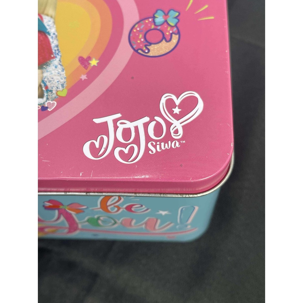 JoJo Siwa Tin Box Storage Container Pink Blue‎ Be You Shine Your Light - Picture 11 of 11